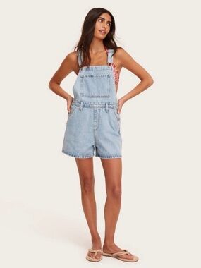 Parke x Target Light Wash Denim Shortalls Size XS